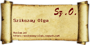 Szikszay Olga névjegykártya
