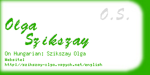 olga szikszay business card